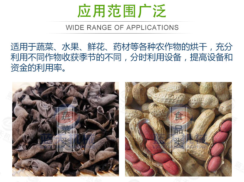 花生網(wǎng)帶式烘干機應用范圍廣泛