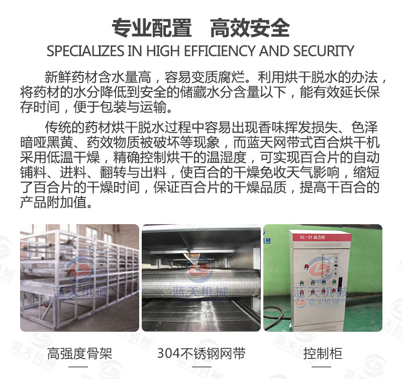 黃蜀葵網(wǎng)帶式烘干機(jī)專業(yè)配置